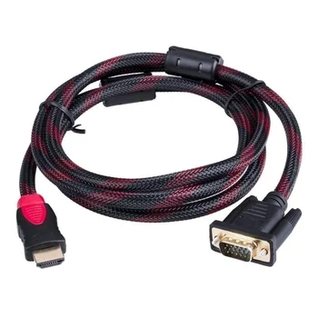 HDMI-совместимый кабель-адаптер для видео-конвертера Male to VGA HD-15 Male 15Pin 1,5 М 1080P
