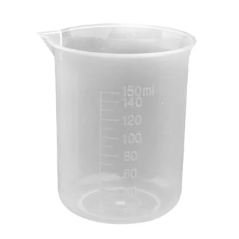 Прозрачный Пластиковый Лабораторный Мерный стаканчик объемом 150 мл, Инструмент для измерения C66