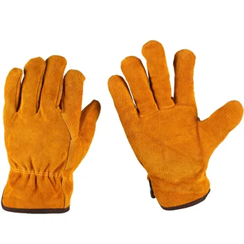 Перчатки из воловьей кожи, 1 пара, Прочные женские рабочие перчатки для мужчин, одежда для защиты рук при сварке, садоводстве, вождении автомобиля