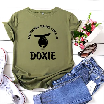 Креативная Повседневная футболка с принтом DOXIE, Женская Летняя Забавная женская футболка, Футболка большого размера в стиле Хип-хоп, Женская футболка с коротким рукавом
