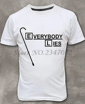 Футболка Dr House Everybody Lies, мужская белая футболка M, L, XL