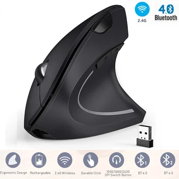 Эргономичная Мышь Mofii Беспроводная Bluetooth Вертикальная Мышь Ergo Mouse, Перезаряжаемая, Оптические Вертикальные мыши 2.4G RGB для ПК, iPad, Mac