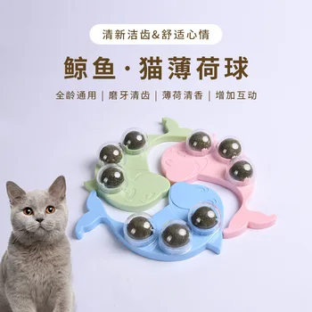 Новая интерактивная игрушка для кошек Dolphin Cat Mint Wood Polygonum Lick Lezihi Mint Ball Зоотовары игрушки для кошек интерактивные игрушки для домашних животных