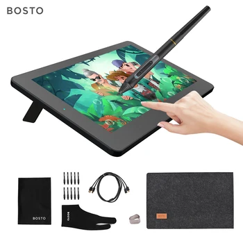 BOSTO 11,6-дюймовый Графический планшет для рисования BT-12HD /BT-12HDT Digital Drawing Tablet HD HIPS LCD 1366 *768 Дисплей 8192 Уровня давления